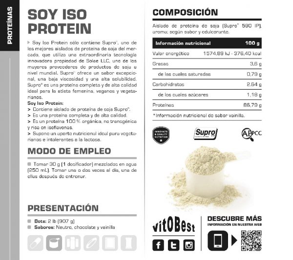 SOY ISO PROTEIN CHOCOLATE 1K - Imagen 2
